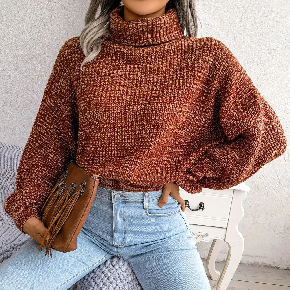Karen - Chunky Ribbed Turtleneck Sweater for Women