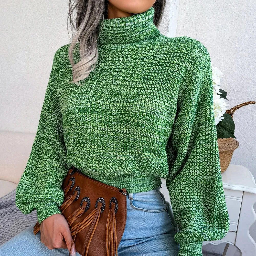 Karen - Chunky Ribbed Turtleneck Sweater for Women