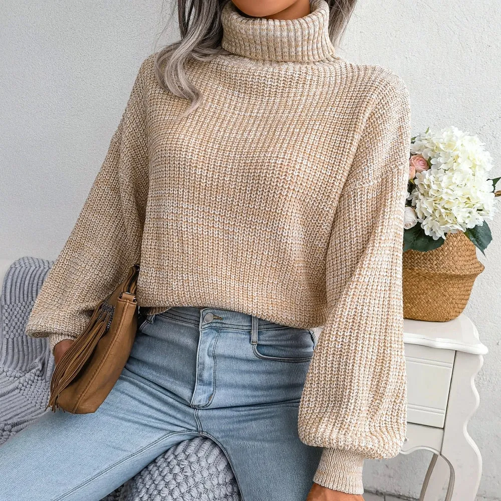 Karen - Chunky Ribbed Turtleneck Sweater for Women