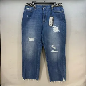 Karl Lagerfeld Paris Jeans Women's 16 Blue Cannes Straight High Rise L2TK2276