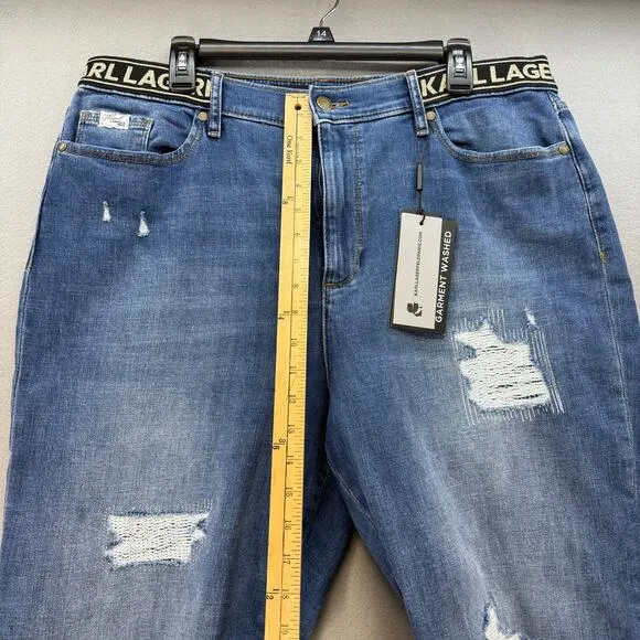 Karl Lagerfeld Paris Jeans Women's 16 Blue Cannes Straight High Rise L2TK2276