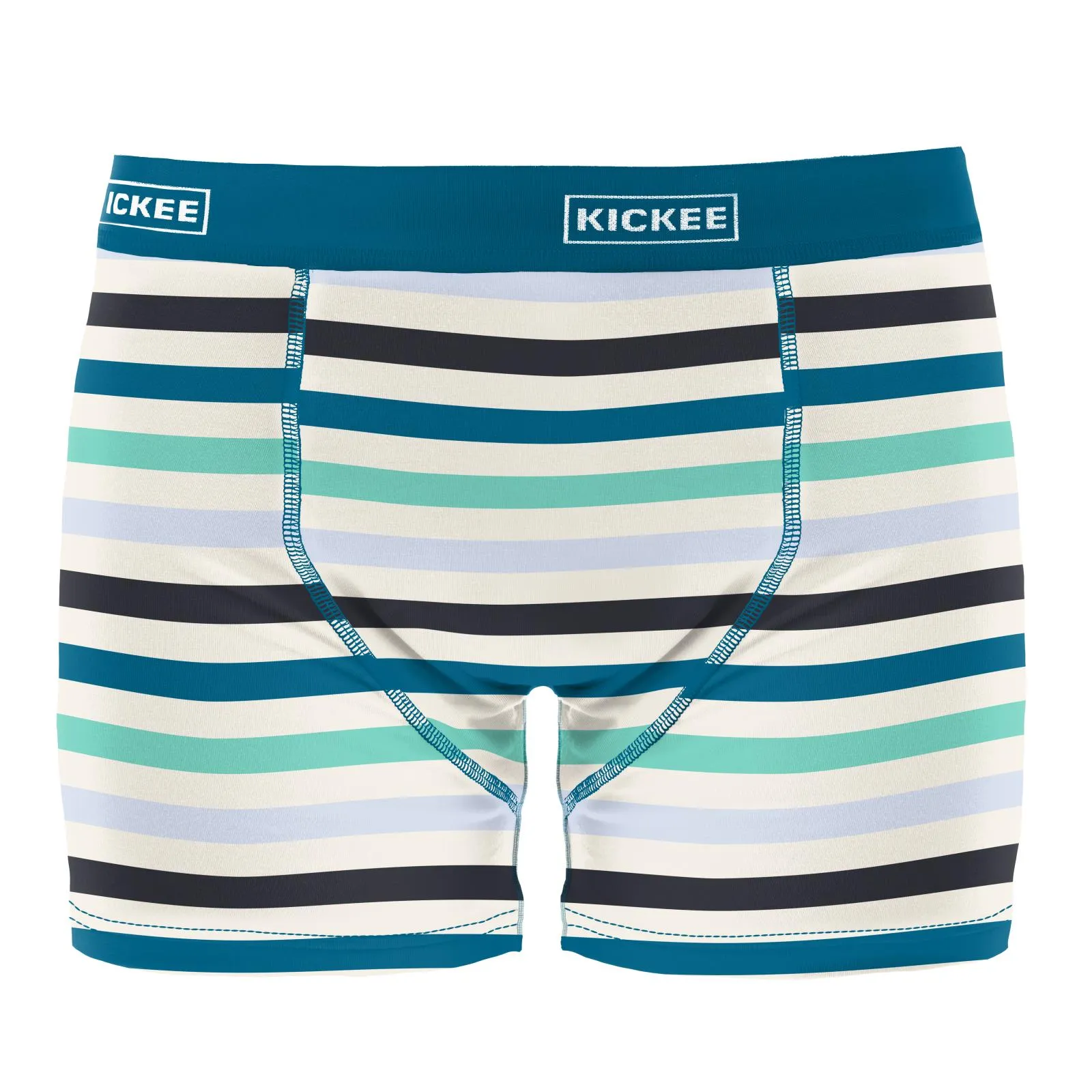 Kickee Pants Little Boy Blue Stripe Print Men's Boxer Brief