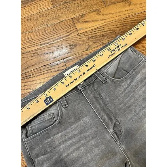 L AGENCE Size 27 Washed Charcoal Distressed High Rise Jeans Fringe Destroyed NEW
