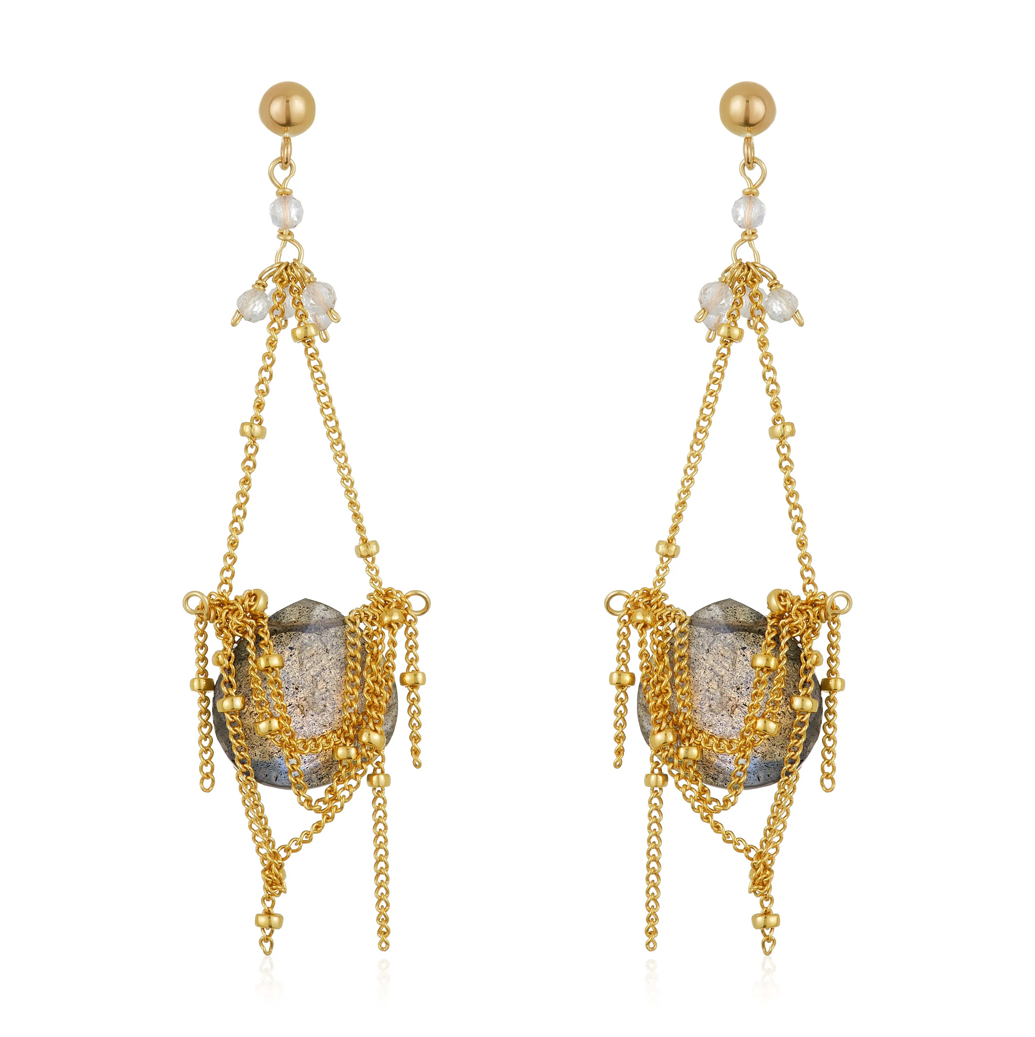 Labradorite Chandelier Earrings