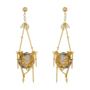 Labradorite Chandelier Earrings