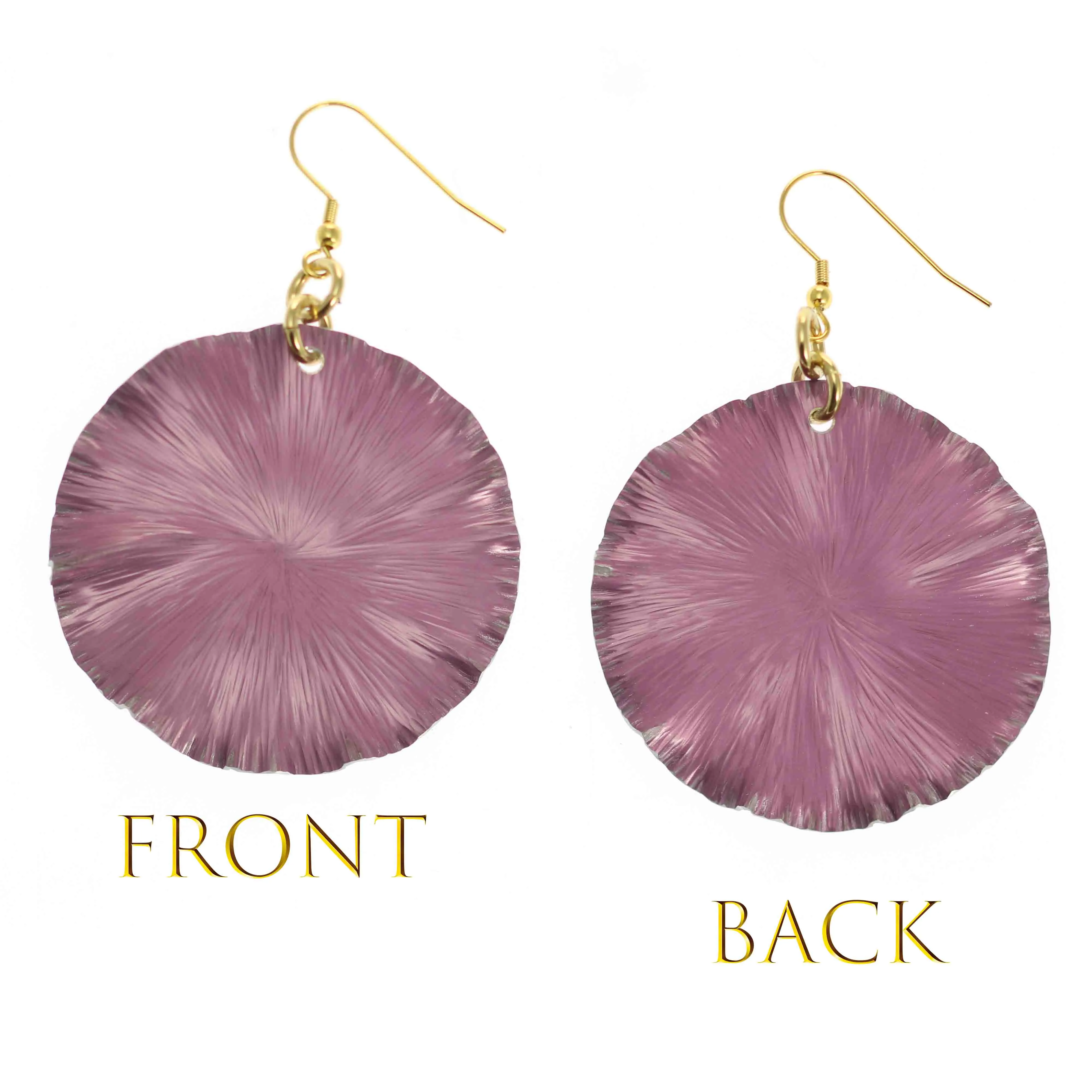Large Mauve Anodized Aluminum Large Lily Earrings