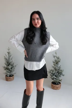 Layered Knit Vest and Shirt Combo-Final Sale