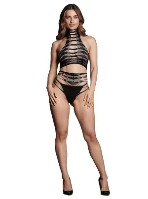Le' Desir Shade Carpo Two Piece with Turtleneck, Crop Top and Panty