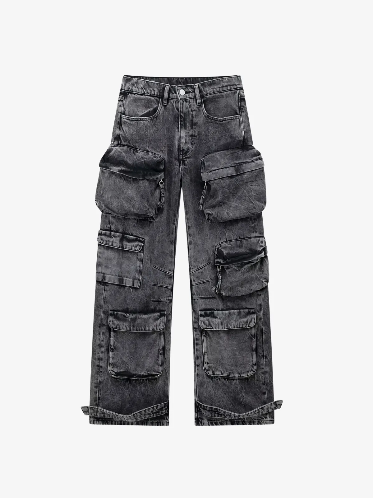 LEISURE MULTI-POCKET HIGH WAIST JEANS