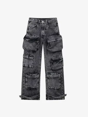 LEISURE MULTI-POCKET HIGH WAIST JEANS