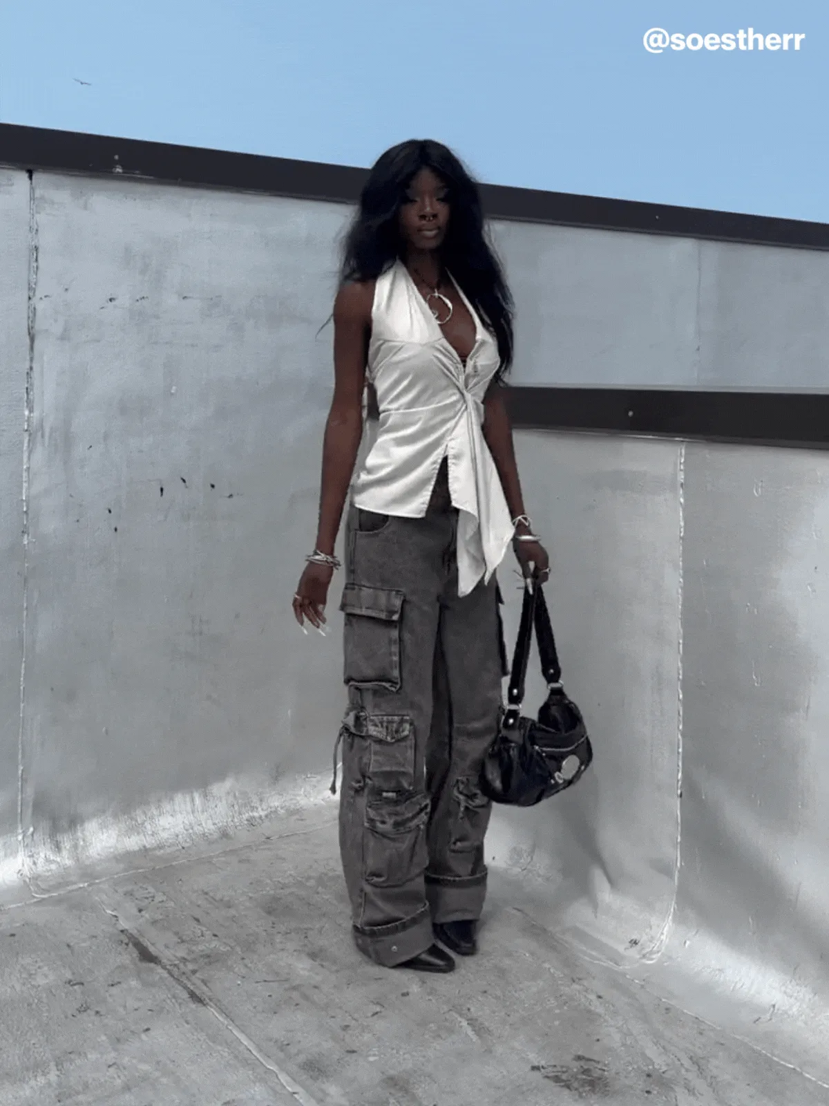 LEISURE MULTI-POCKET HIGH WAIST JEANS
