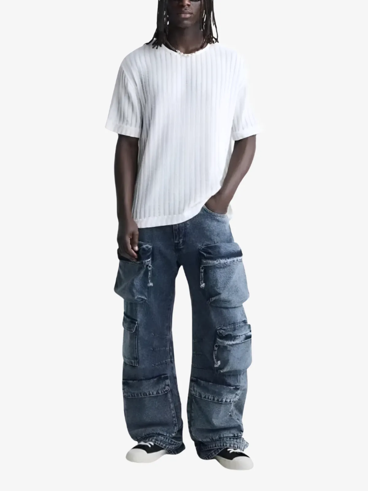 LEISURE MULTI-POCKET HIGH WAIST JEANS