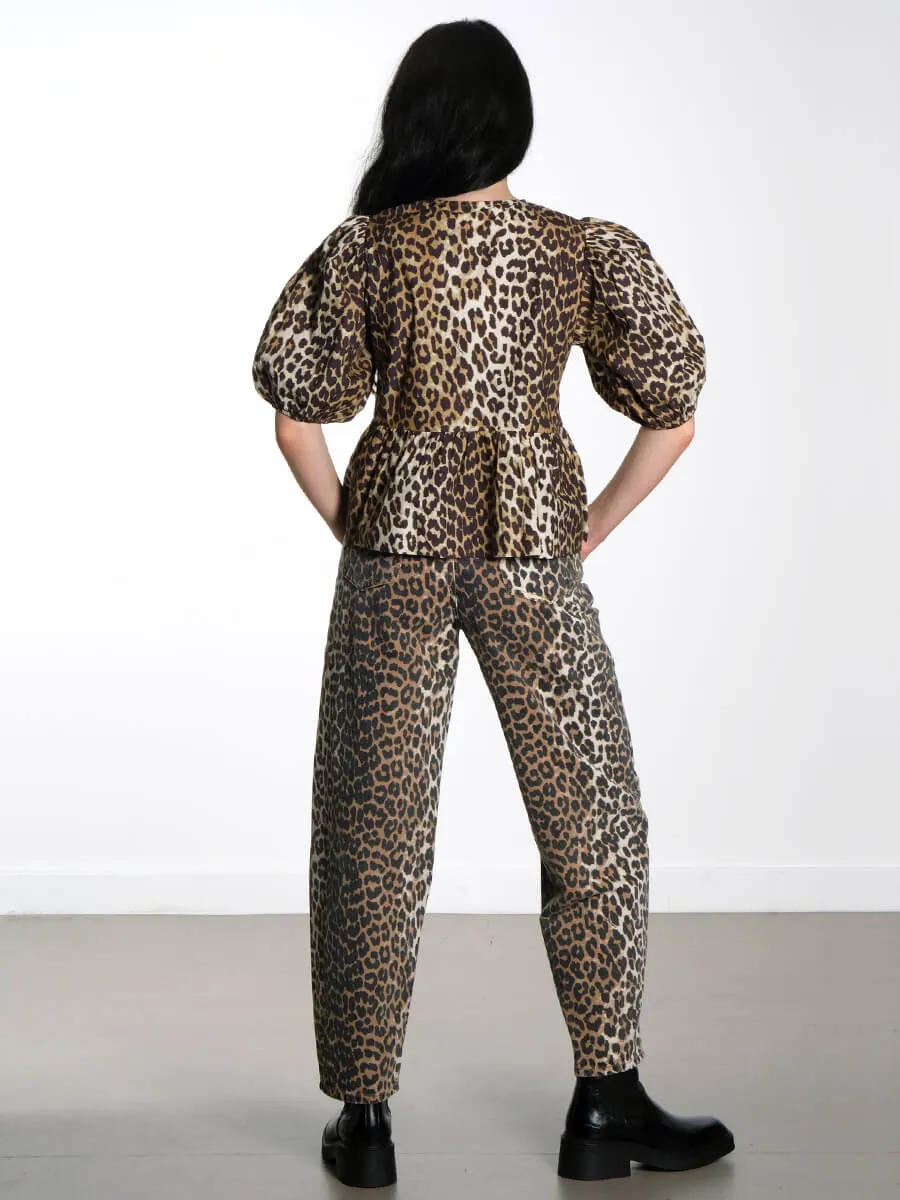 Leopard Denim Stary Jeans