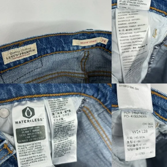 Levis Premium Wedgie Straight Jeans in Jive Sound Size 24 New