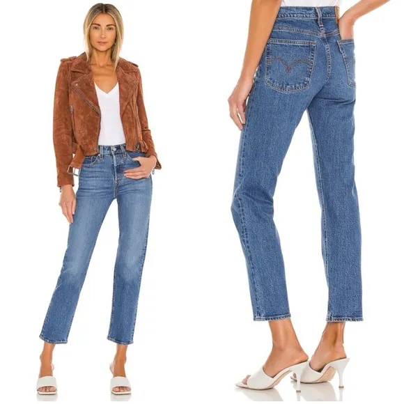 Levis Premium Wedgie Straight Jeans in Jive Sound Size 24 New