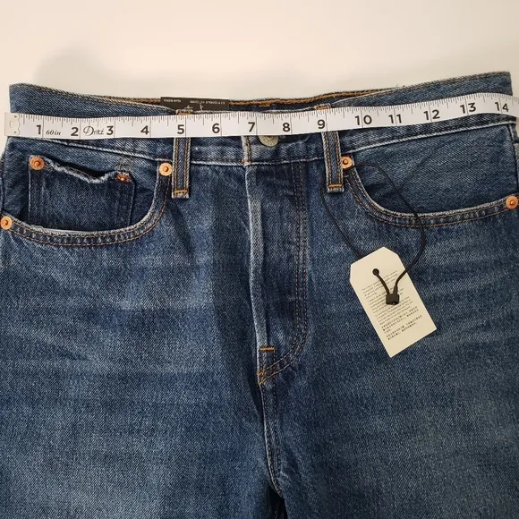 Levi's Premium Womens Wedgie Straight Jeans High Rise Size 27 x 26 Distressed
