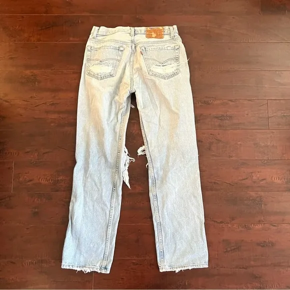 LEVI’S Vintage Denim 501 Button Fly Jeans Distressed High Rise Size 31 USA Made