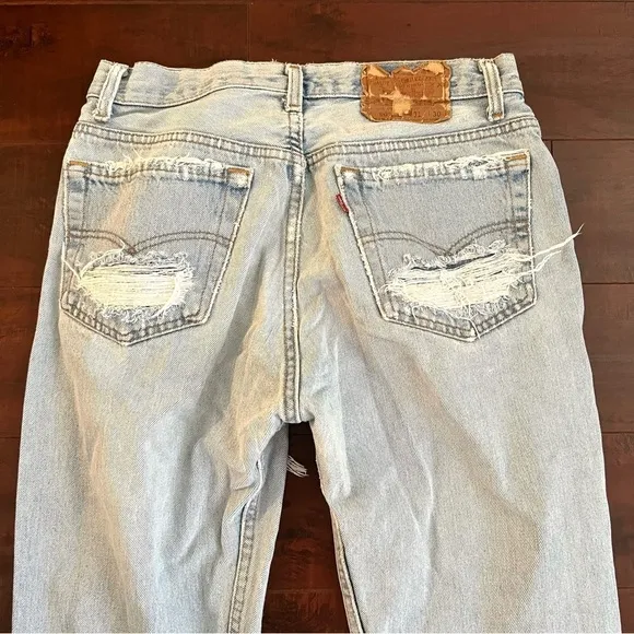 LEVI’S Vintage Denim 501 Button Fly Jeans Distressed High Rise Size 31 USA Made