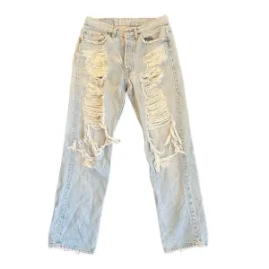 LEVI’S Vintage Denim 501 Button Fly Jeans Distressed High Rise Size 31 USA Made