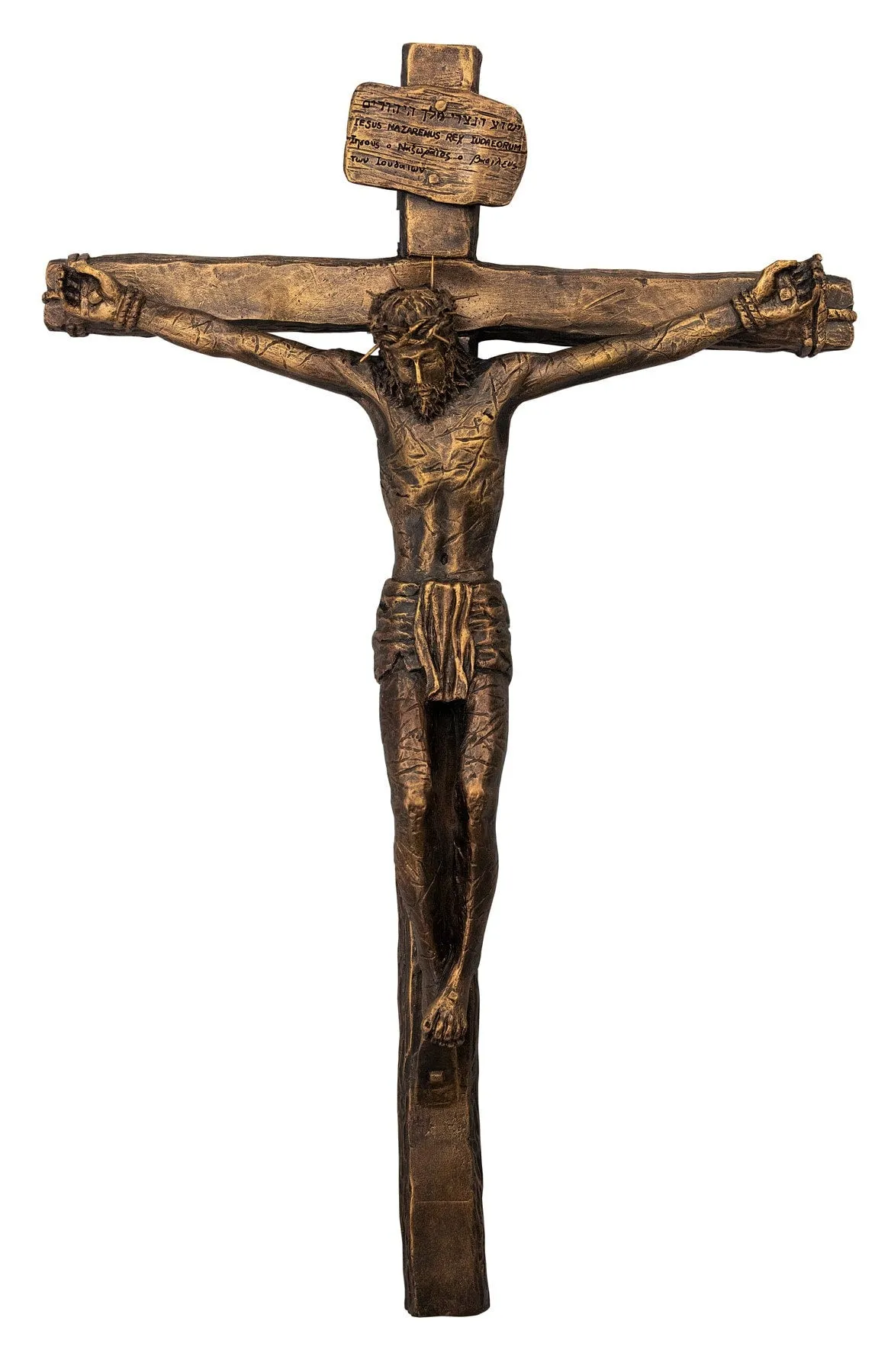 Life Like Bronze Crucifix 10"