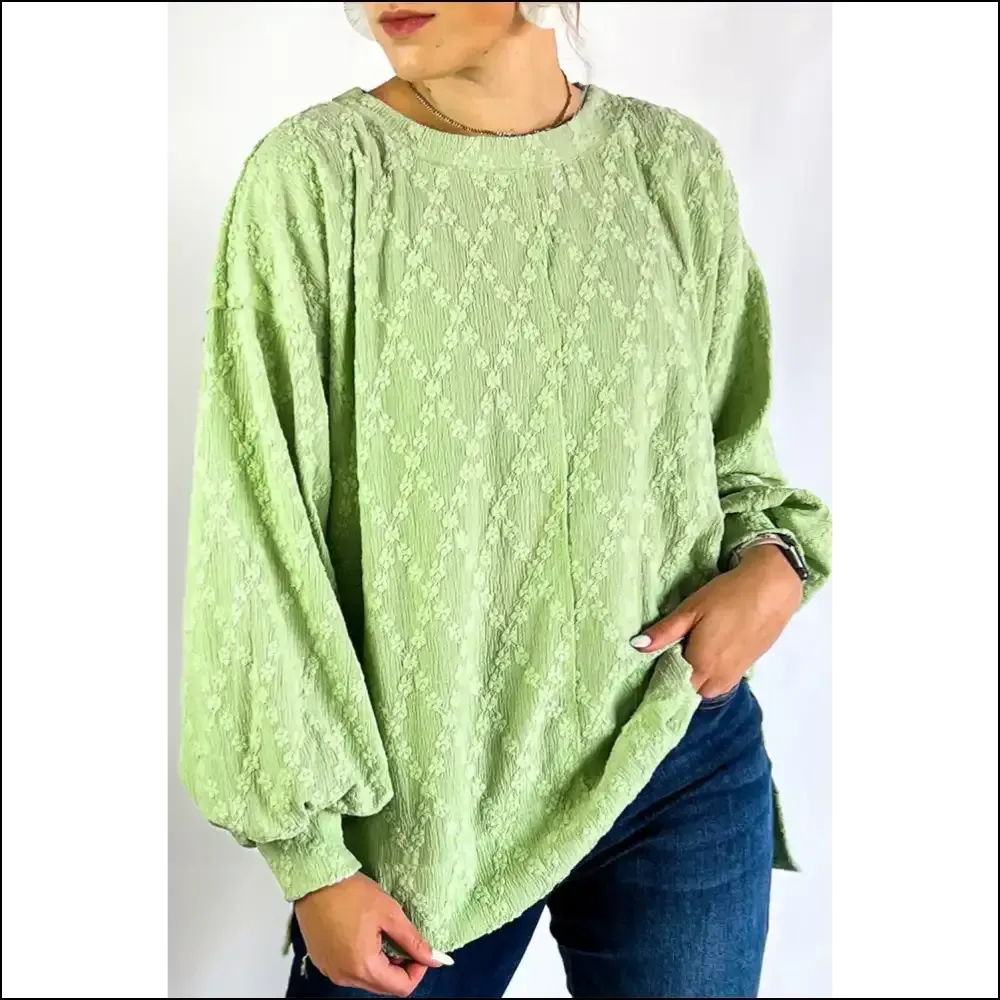 Light Green Textured : Drop Shoulder Diva Drip 💅 - Needful Things