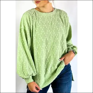 Light Green Textured : Drop Shoulder Diva Drip 💅 - Needful Things