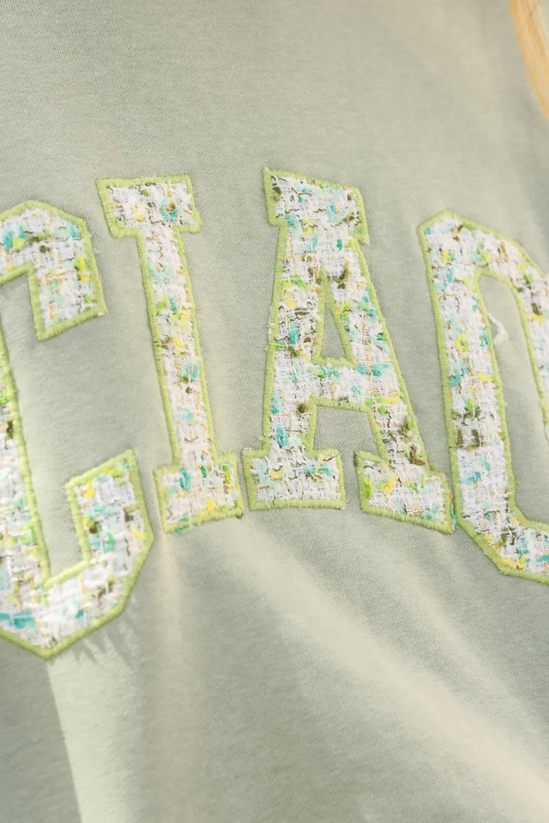 Light Olive “CIAO” Italian Knit Top