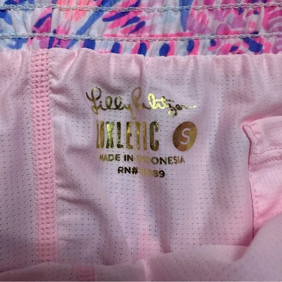 Lilly Pulitzer Luxletic Ocean Trail Short Pink Seashell Beach Size Small New