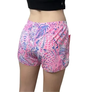 Lilly Pulitzer Luxletic Ocean Trail Short Pink Seashell Beach Size Small New