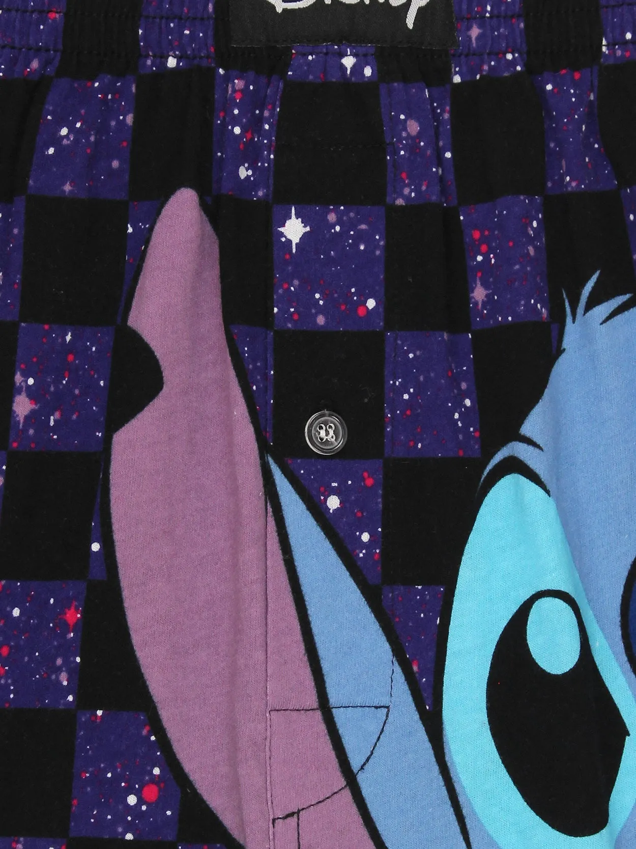 Lilo & Stitch Galaxy Check Cotton Jersey Button Fly Boxer Shorts