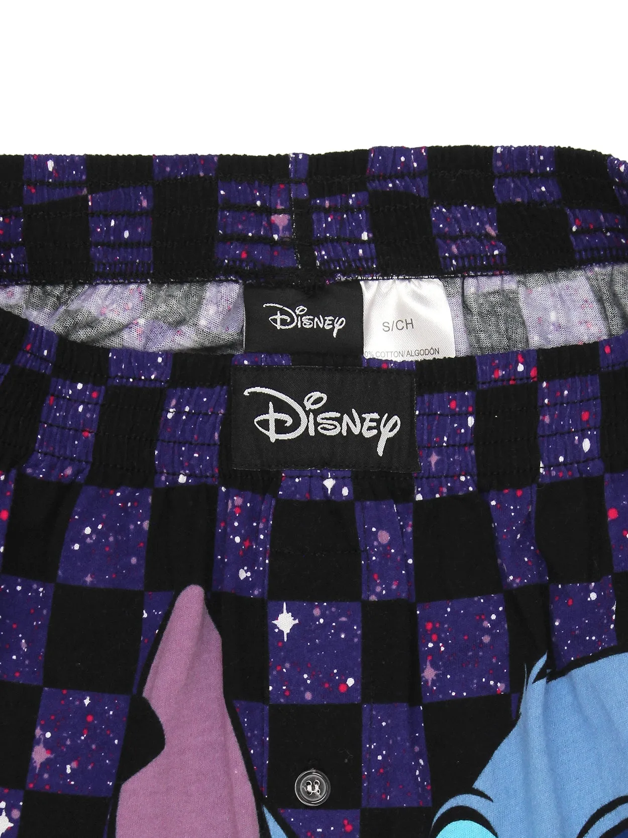 Lilo & Stitch Galaxy Check Cotton Jersey Button Fly Boxer Shorts