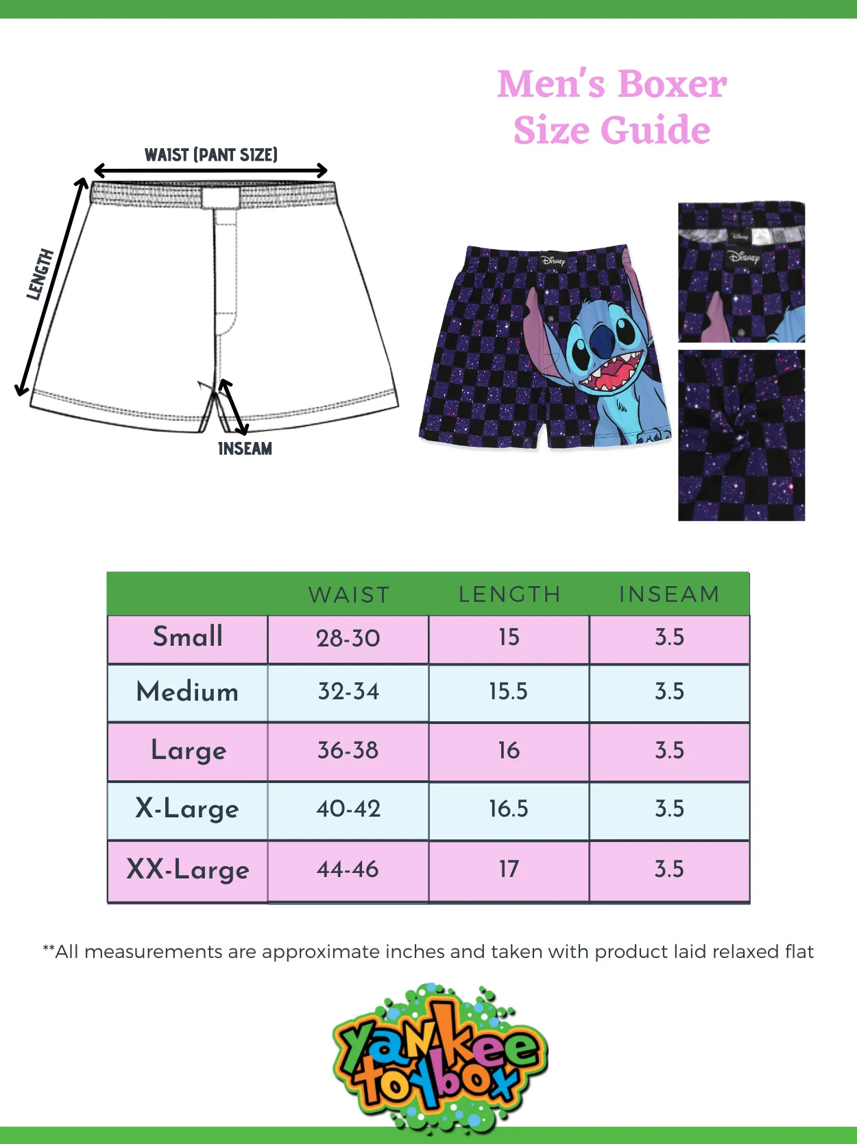 Lilo & Stitch Galaxy Check Cotton Jersey Button Fly Boxer Shorts