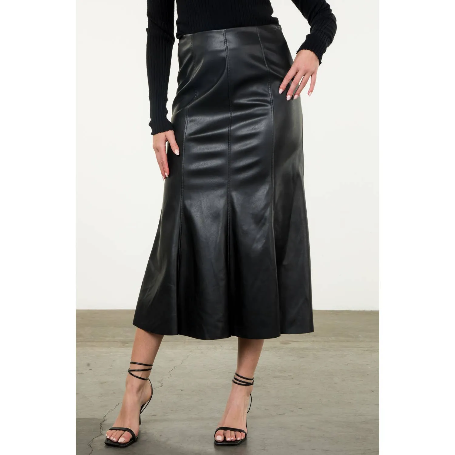 Long Leather Skirt