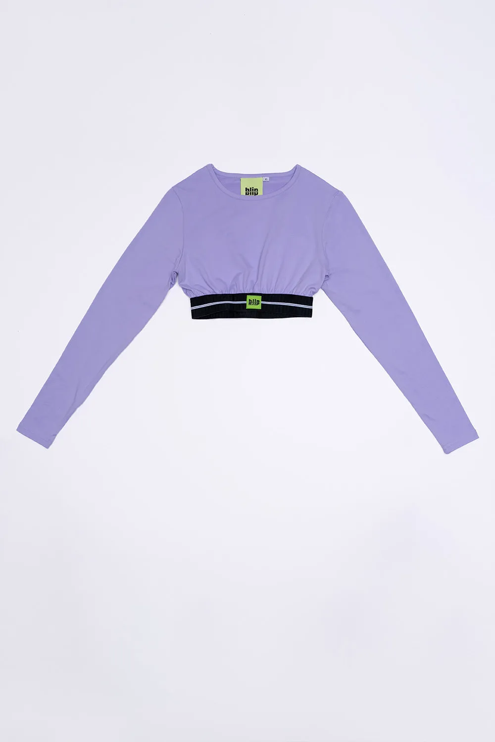 Long Sleeve Crop Top -  Lilac
