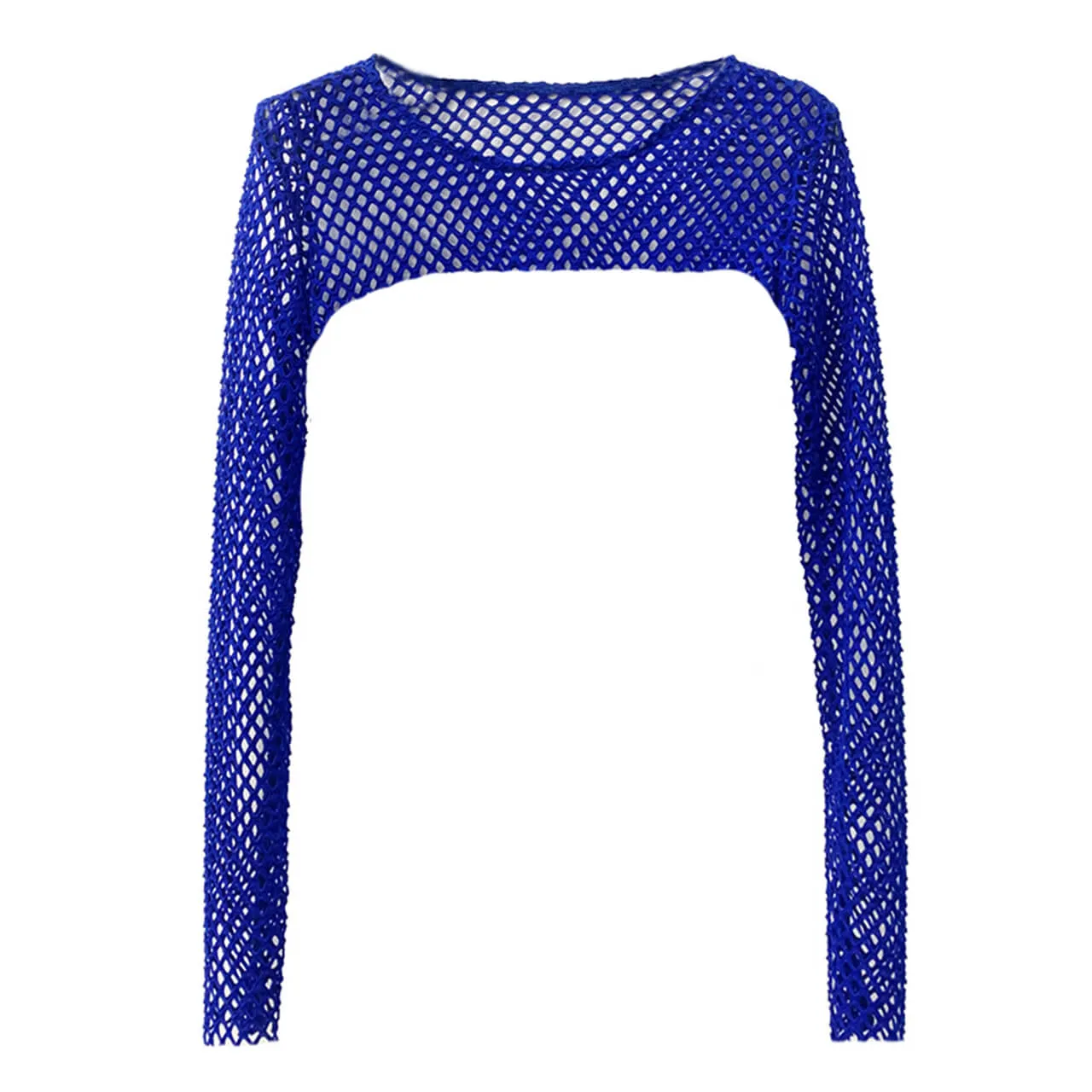 Long Sleeve Fishnet Y2K Mesh Women's Extreme Crop Top