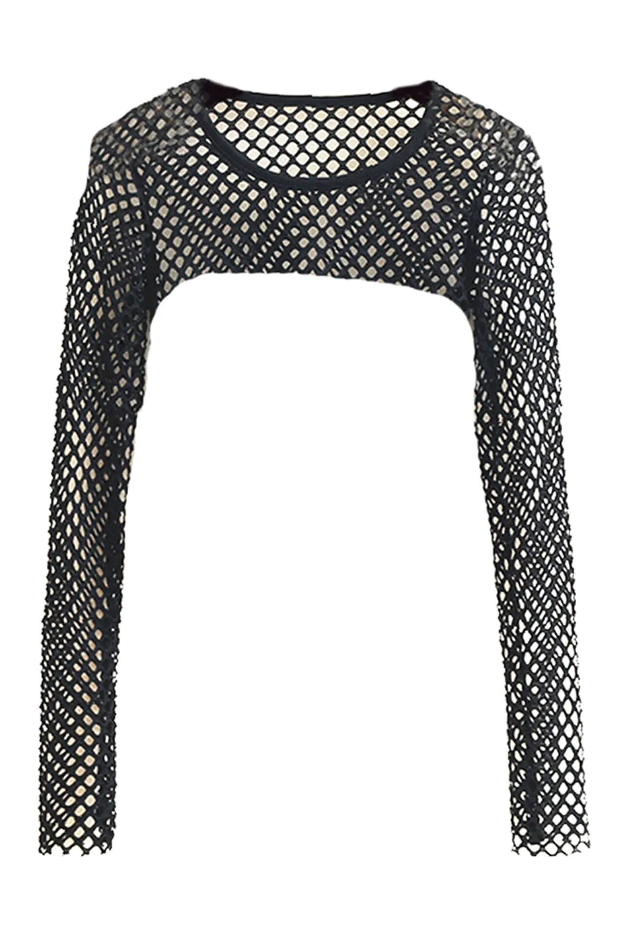 Long Sleeve Fishnet Y2K Mesh Women's Extreme Crop Top