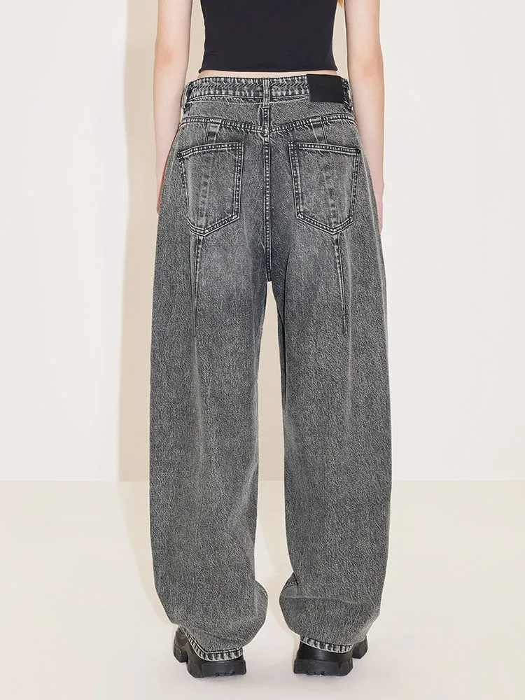 Loose Fit Jeans With Waist Chain