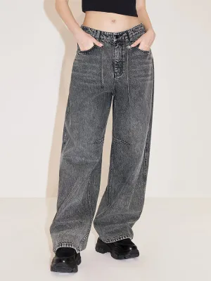 Loose Fit Jeans With Waist Chain