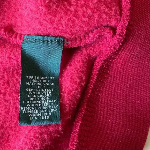 LRL Ralph Lauren red hooded zipper sportive sweatshirt cardigan jacket LP