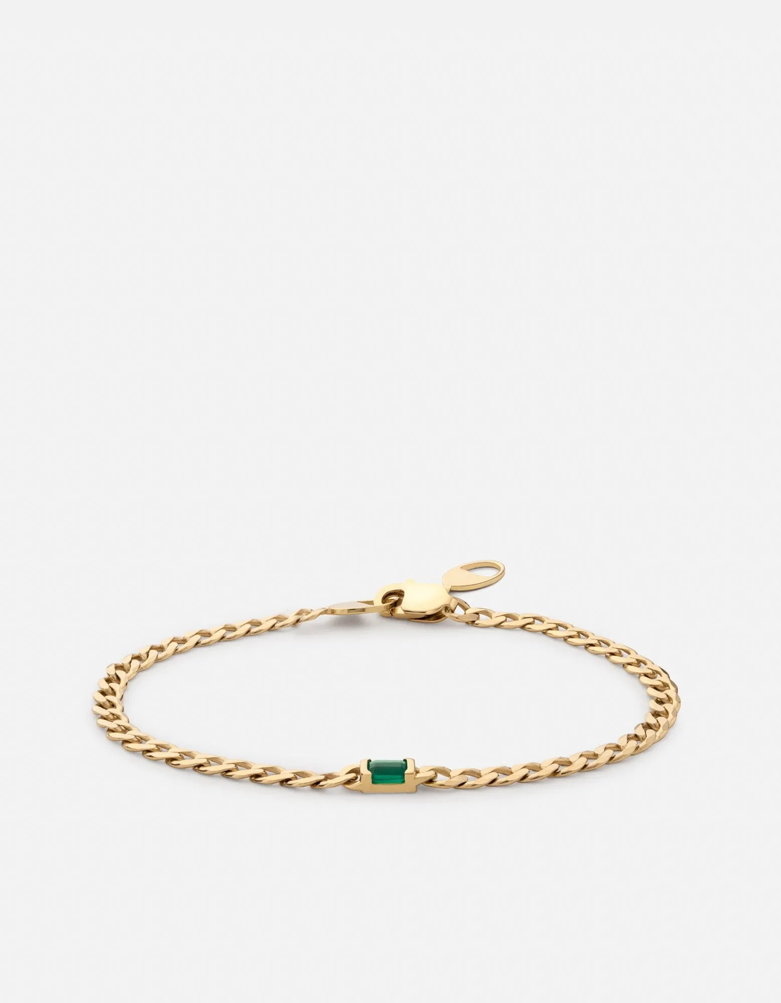 Lyra Chalcedony Chain Bracelet, Gold Vermeil