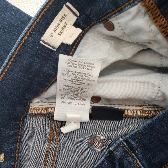 Madewell 9” High Rise Skinny Jeans Medium Blue Wash Denim Jeans