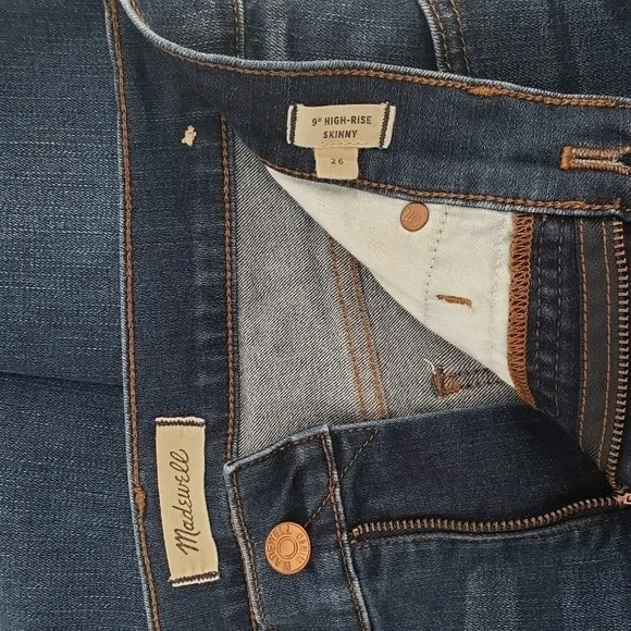 Madewell 9” High Rise Skinny Jeans Medium Blue Wash Denim Jeans