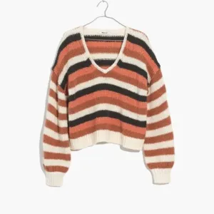 Madewell Balloon Sleeve Pullover Sweater Stripe