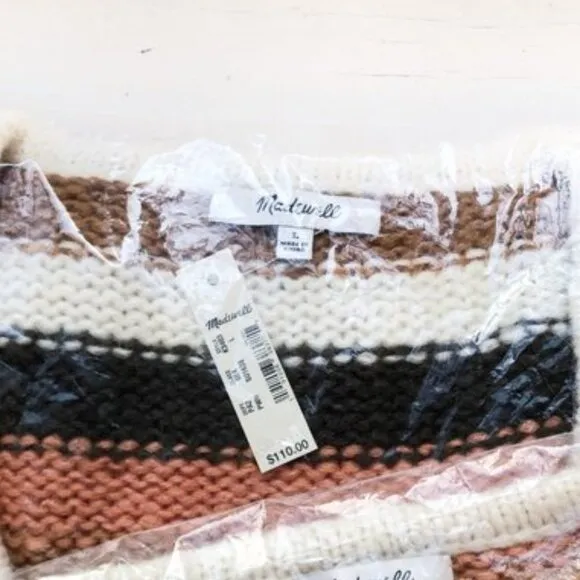 Madewell Balloon Sleeve Pullover Sweater Stripe