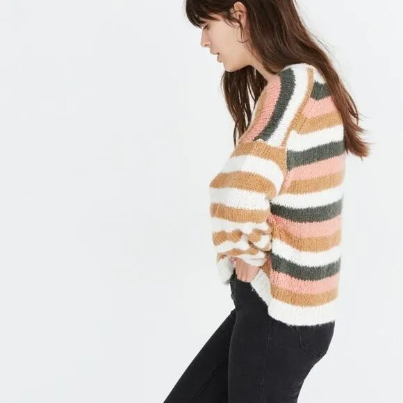 Madewell Balloon Sleeve Pullover Sweater Stripe
