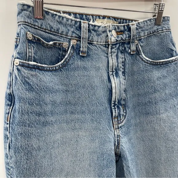 Madewell Curvy Perfect Vintage Straight Jeans 100% Cotton Light Wash Size 27