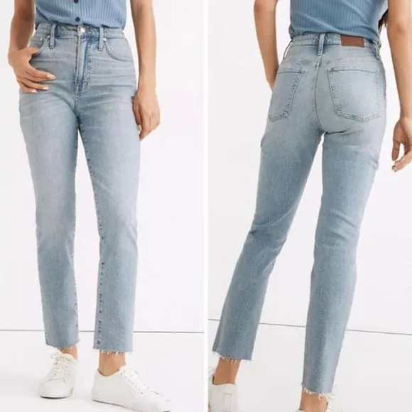 Madewell Curvy Perfect Vintage Straight Jeans 100% Cotton Light Wash Size 27