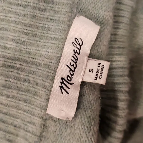MADEWELL Green Coziest Yarn Oversized Smithe Pullover Sweater sz S Women's