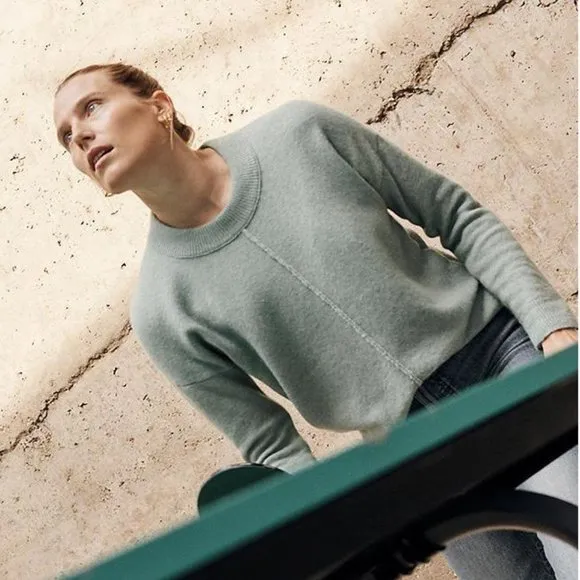 MADEWELL Green Coziest Yarn Oversized Smithe Pullover Sweater sz S Women's