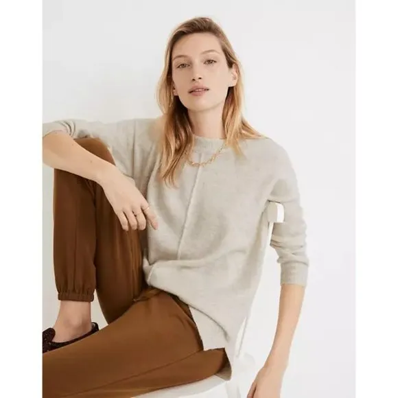 MADEWELL Green Coziest Yarn Oversized Smithe Pullover Sweater sz S Women's